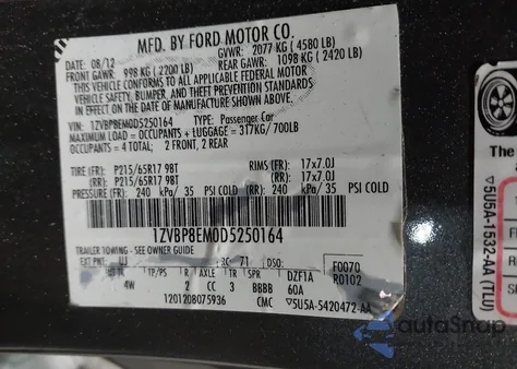 2013 Ford Mustang V6 Premium from USA, damaged, VIN 1ZVBP8EM0D5250164